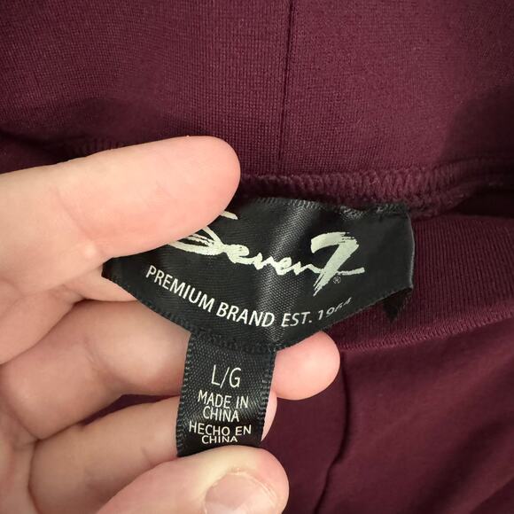 Seven7 Dark Red Pull On Leggings Ankle Length Size Large Cotton Blend - Picture 4 of 6